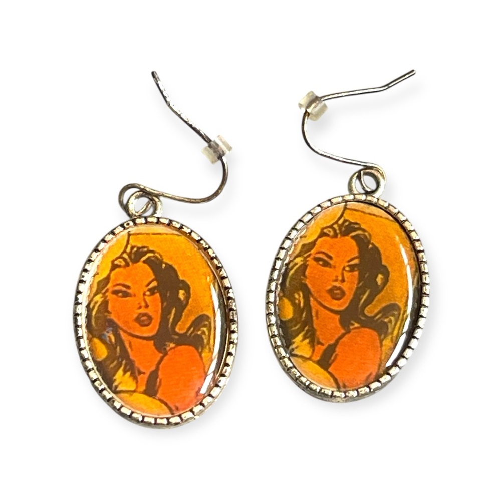 Vintage 90s Glam Girl Comic Earrings by AAI